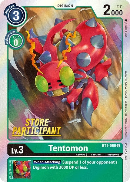 Image for Tentomon - BT1-066 (Store Participant) - Digimon Card Game