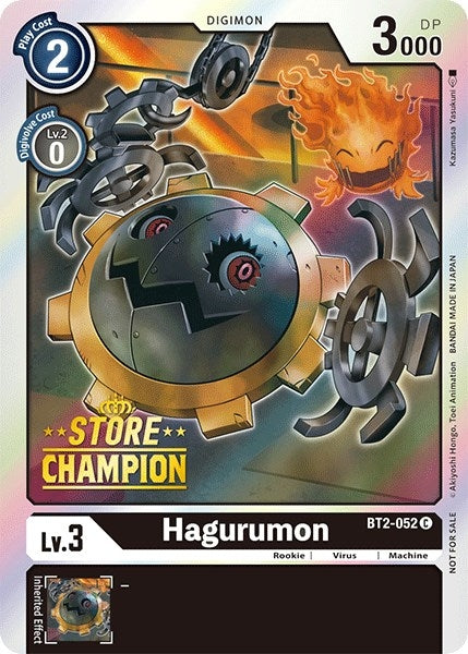 Image for Hagurumon - BT2-052 (Store Champion) - Digimon Card Game
