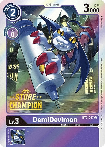 Image for DemiDevimon - BT2-067 (Store Champion) - Digimon Card Game