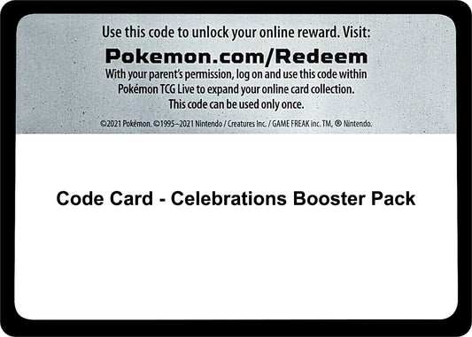 Image for Code Card - Celebrations Booster Pack - Pokemon