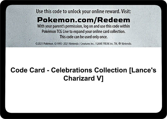Image for Code Card - Celebrations Collection [Lance's Charizard V] - Pokemon