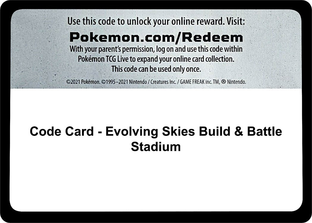 Image for Code Card - Evolving Skies Build & Battle Stadium - Pokemon