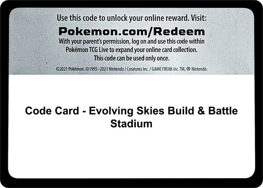 Image for Code Card - Evolving Skies Build & Battle Stadium - Pokemon