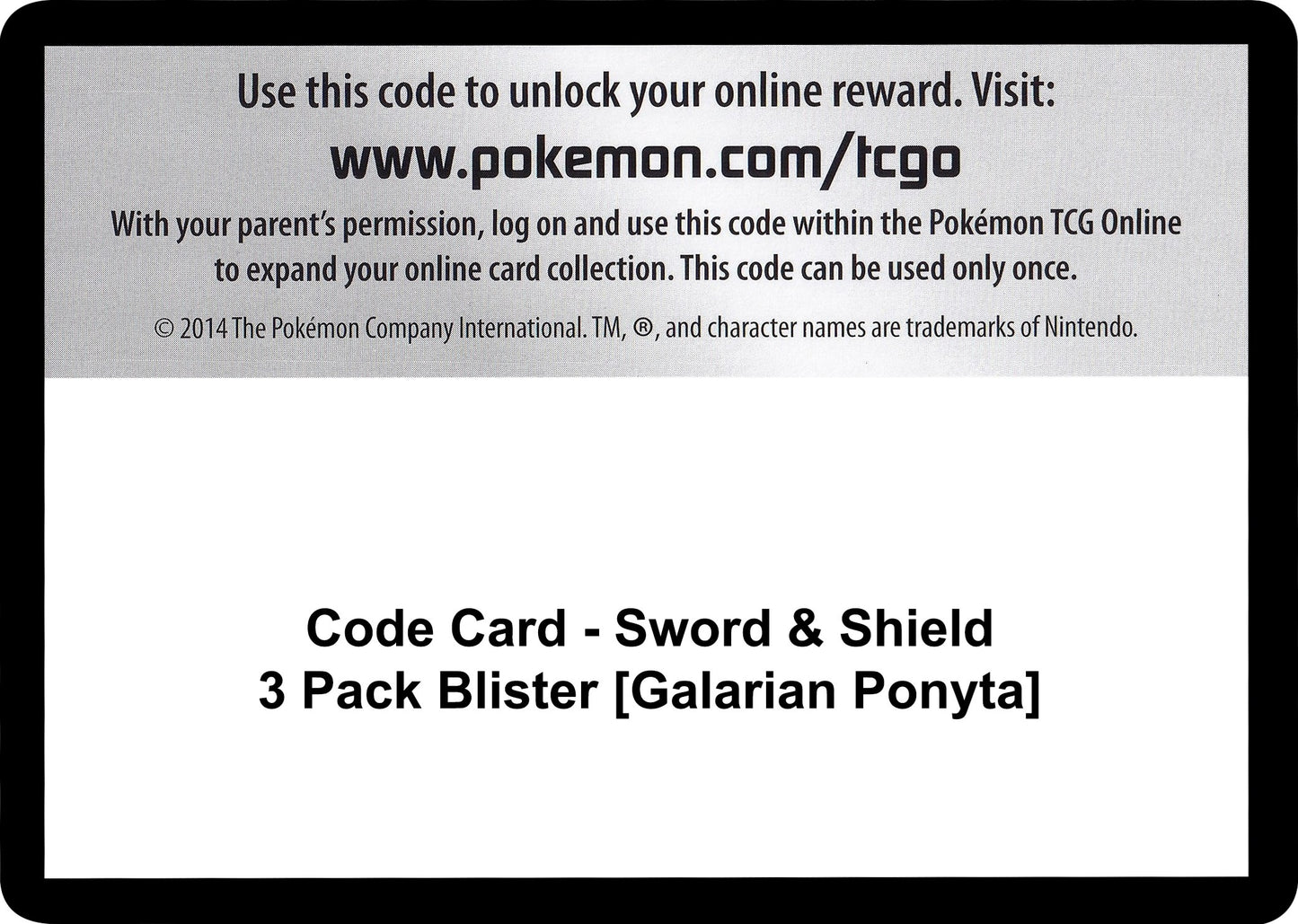 Image for Code Card - Sword & Shield 3 Pack Blister [Galarian Ponyta] - Pokemon