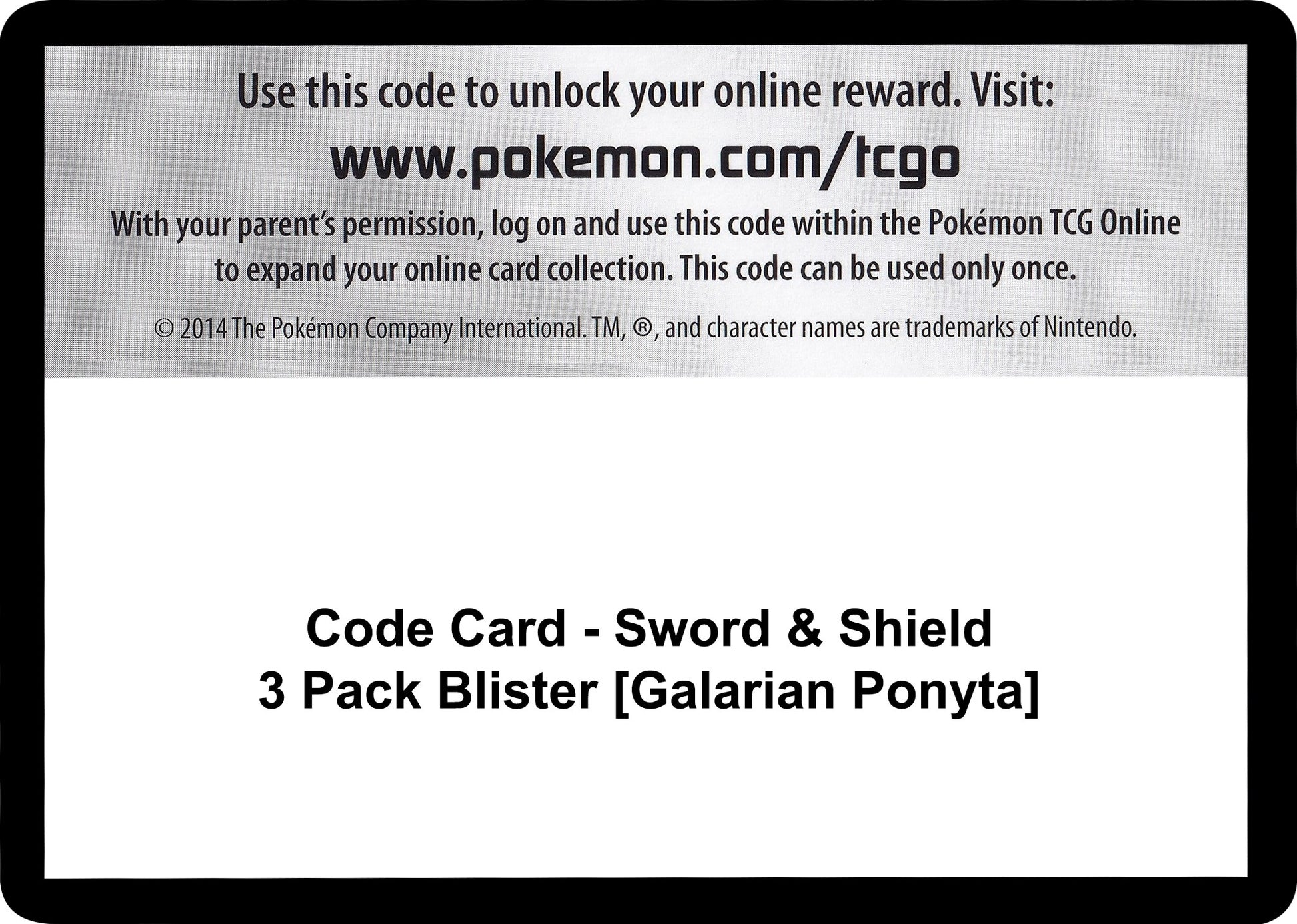 Image for Code Card - Sword & Shield 3 Pack Blister [Galarian Ponyta] - Pokemon