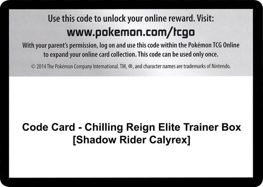 Image for Code Card - Chilling Reign Elite Trainer Box [Shadow Rider Calyrex] - Pokemon