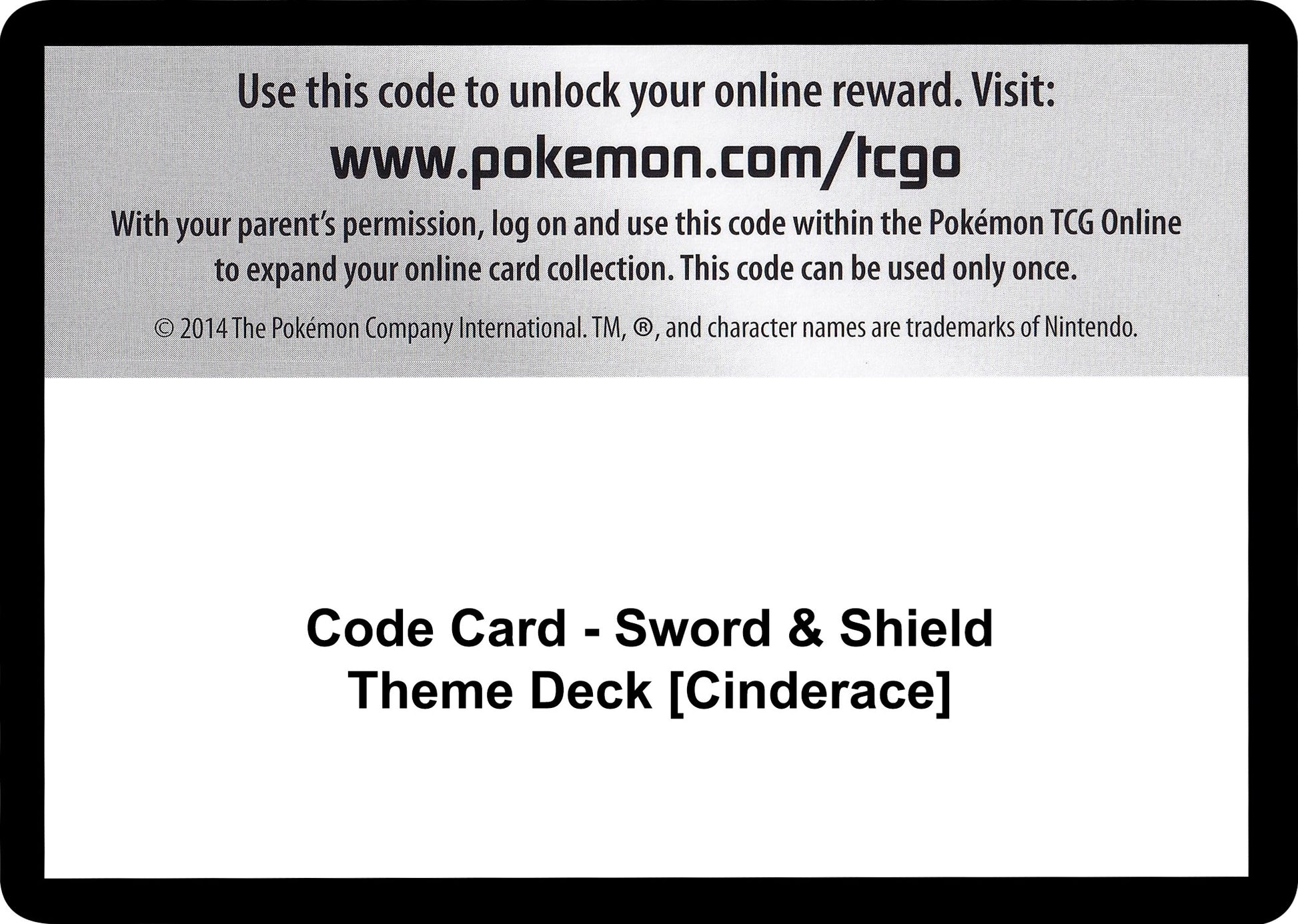 Image for Code Card - Sword & Shield Theme Deck [Cinderace] - Pokemon
