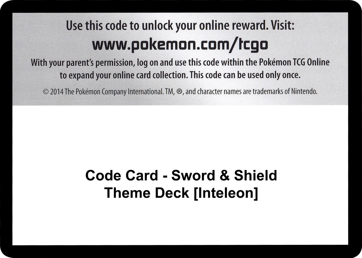 Image for Code Card - Sword & Shield Theme Deck [Inteleon] - Pokemon