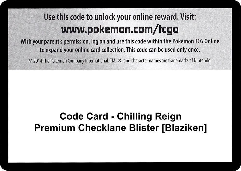 Image for Code Card - Chilling Reign Premium Checklane Blister [Blaziken] - Pokemon