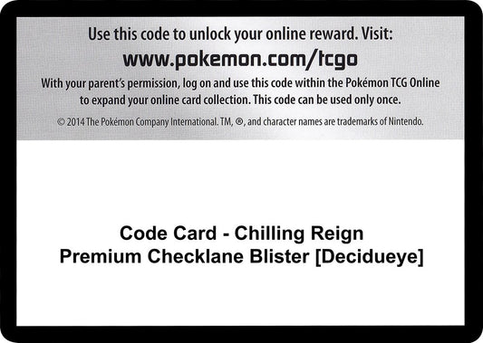 Image for Code Card - Chilling Reign Premium Checklane Blister [Decidueye] - Pokemon