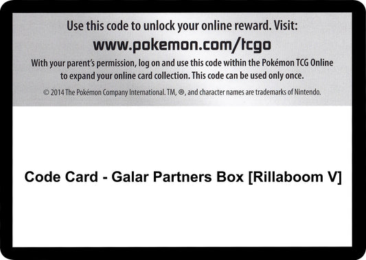 Image for Code Card - Galar Partners Box [Rillaboom V] - Pokemon