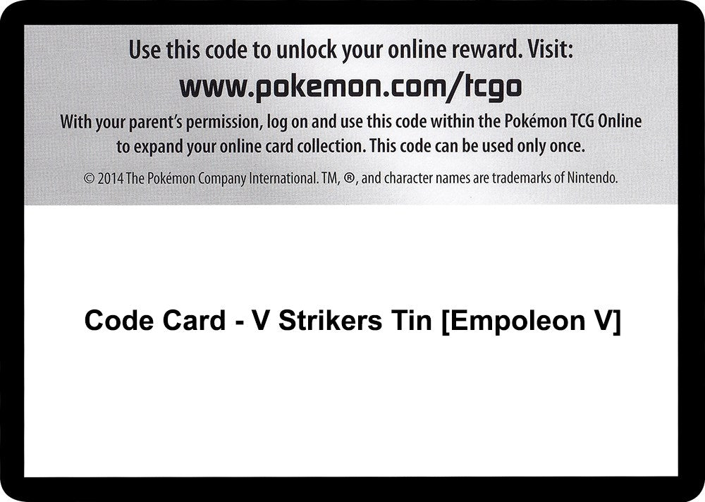 Image for Code Card - V Strikers Tin [Empoleon V] - Pokemon