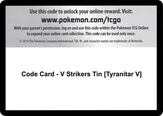 Image for Code Card - V Strikers Tin [Tyranitar V] - Pokemon