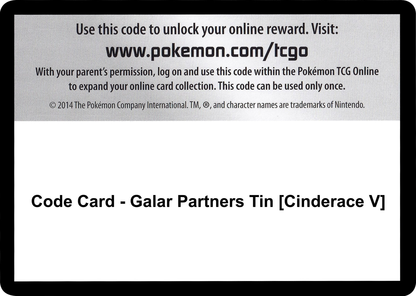 Image for Code Card - Galar Partners Tin [Cinderace V] - Pokemon
