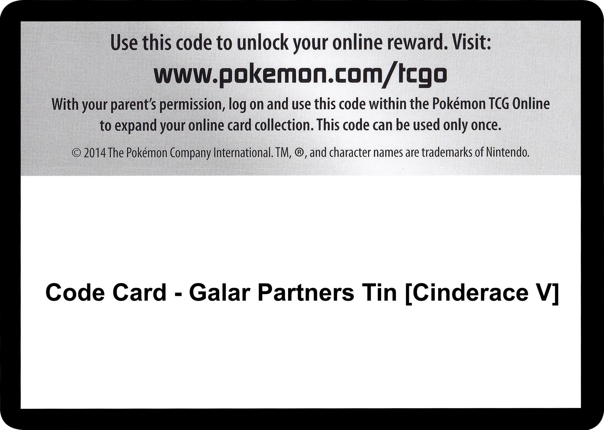Image for Code Card - Galar Partners Tin [Cinderace V] - Pokemon