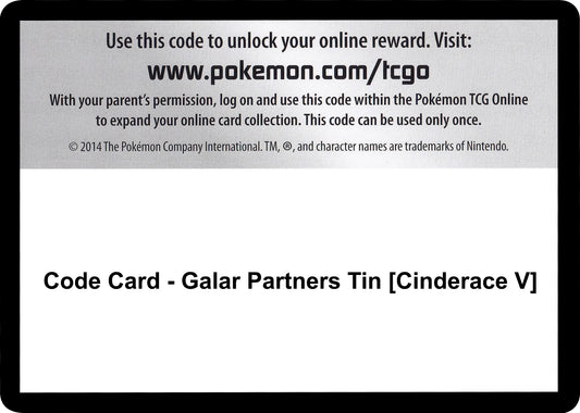 Image for Code Card - Galar Partners Tin [Cinderace V] - Pokemon
