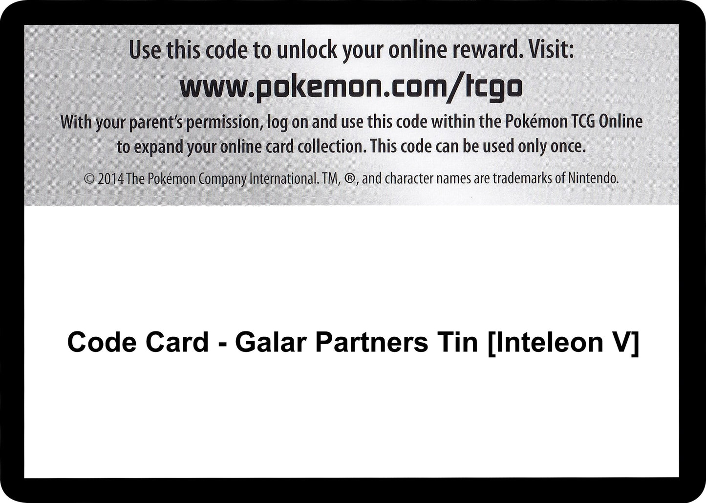 Image for Code Card - Galar Partners Tin [Inteleon V] - Pokemon