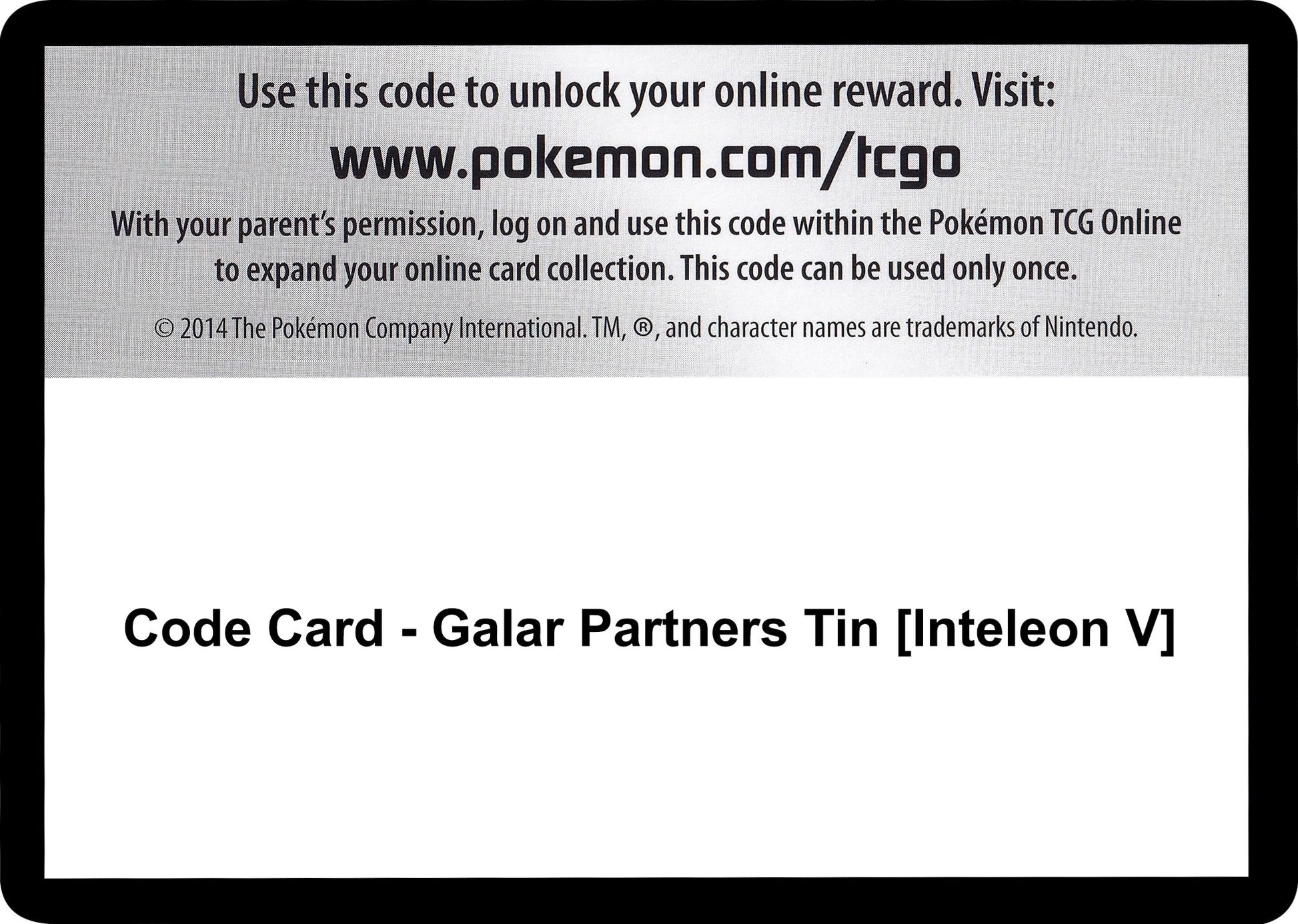 Image for Code Card - Galar Partners Tin [Inteleon V] - Pokemon