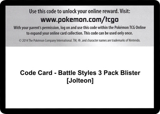 Image for Code Card - Battle Styles 3 Pack Blister [Jolteon] - Pokemon