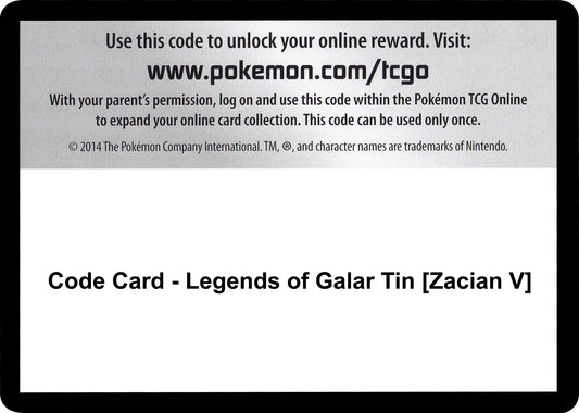 Image for Code Card - Legends of Galar Tin [Zacian V] - Pokemon