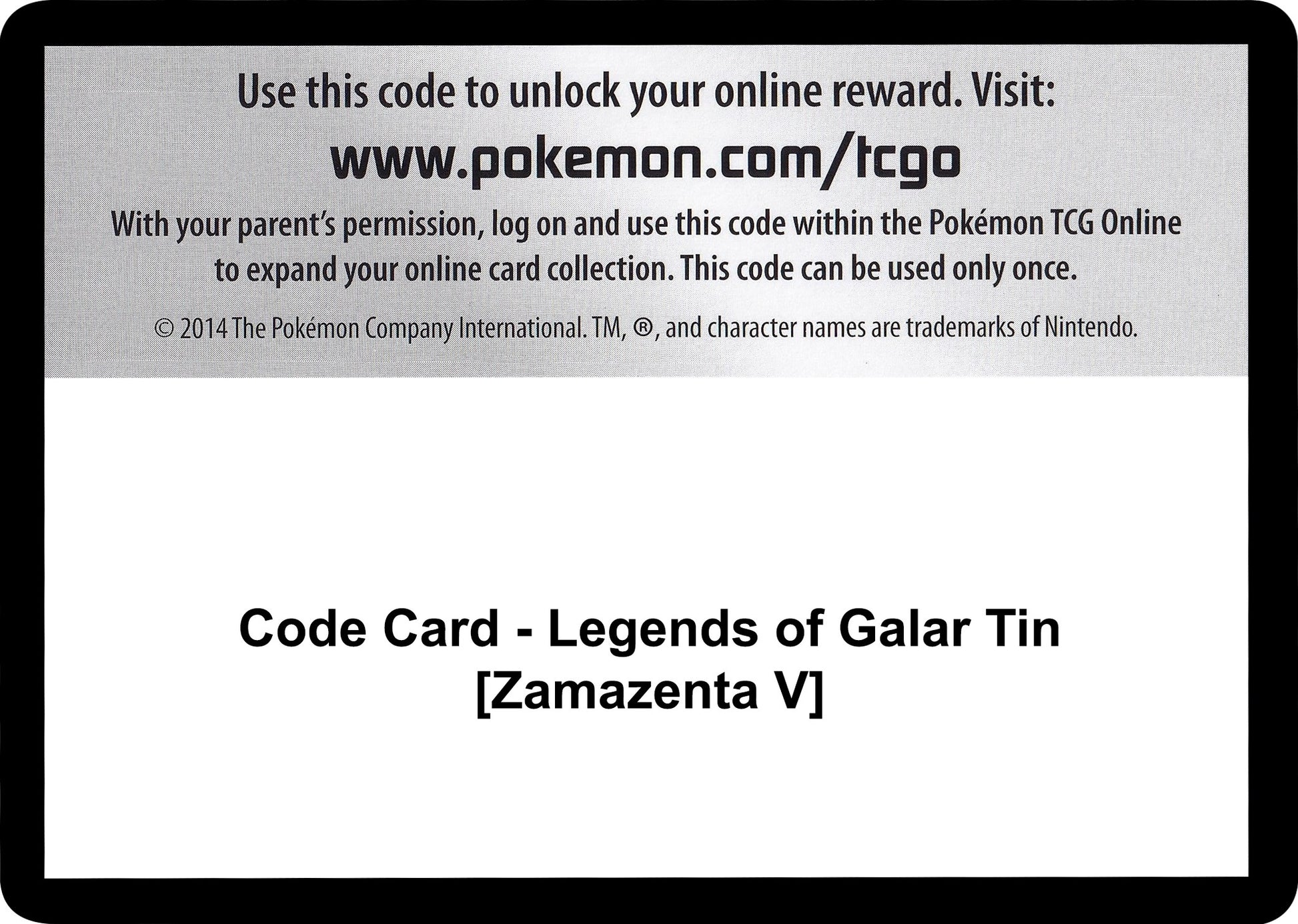Image for Code Card - Legends of Galar Tin [Zamazenta V] - Pokemon