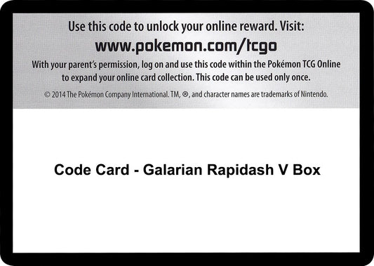 Image for Code Card - Galarian Rapidash V Box - Pokemon