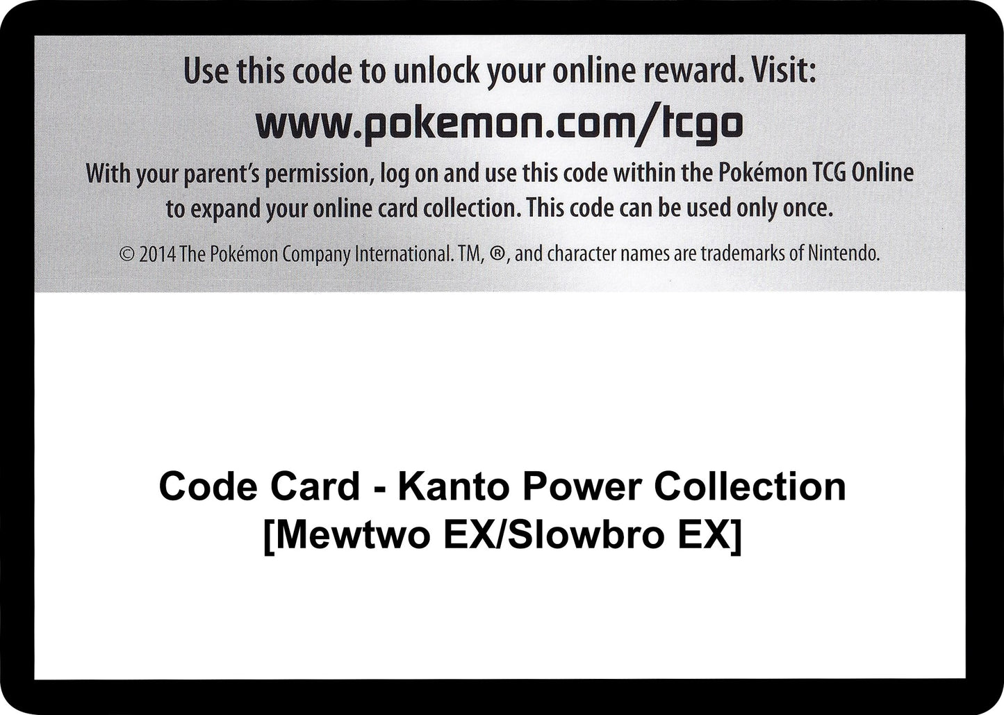 Image for Code Card - Kanto Power Collection [Mewtwo EX/Slowbro EX] - Pokemon