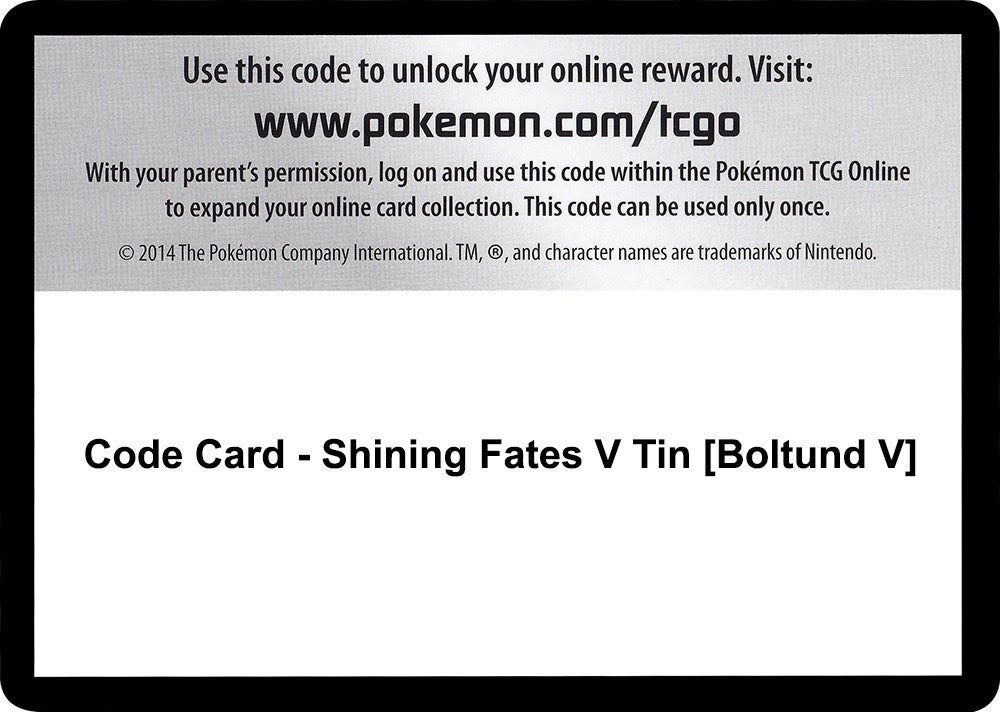 Image for Code Card - Shining Fates V Tin [Boltund V] - Pokemon