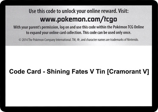 Image for Code Card - Shining Fates V Tin [Cramorant V] - Pokemon