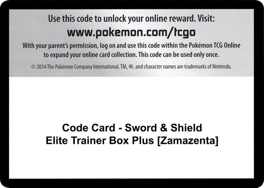 Image for Code Card - Sword & Shield Elite Trainer Box Plus [Zamazenta] - Pokemon