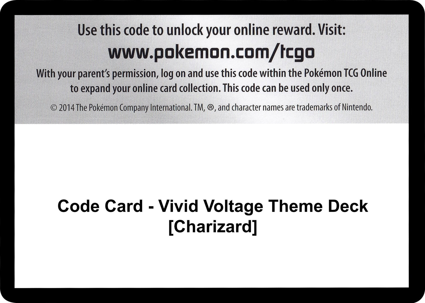 Image for Code Card - Vivid Voltage Theme Deck [Charizard] - Pokemon