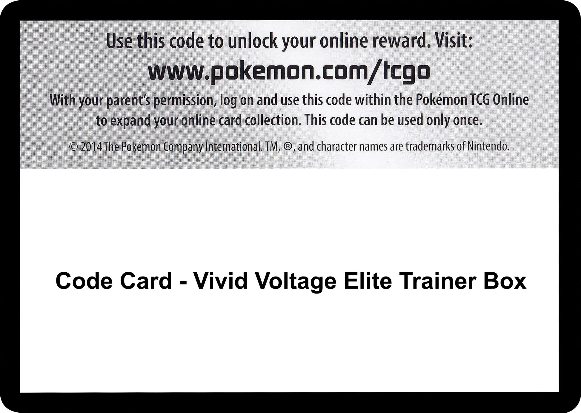 Image for Code Card - Vivid Voltage Elite Trainer Box - Pokemon