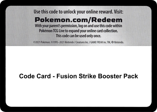 Image for Code Card - Fusion Strike Booster Pack - Pokemon