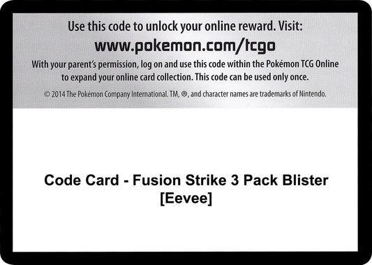 Image for Code Card - Fusion Strike 3 Pack Blister [Eevee] - Pokemon