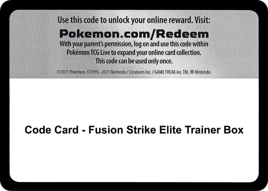Image for Code Card - Fusion Strike Elite Trainer Box - Pokemon