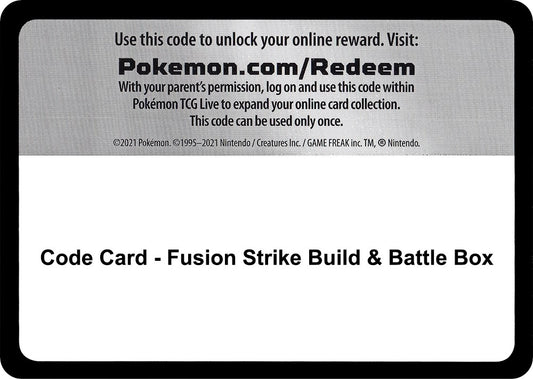 Image for Code Card - Fusion Strike Build & Battle Box - Pokemon