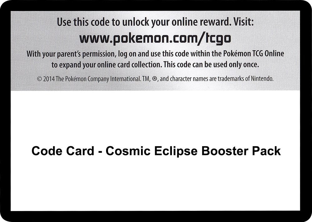 Image for Code Card - Cosmic Eclipse Booster Pack - Pokemon