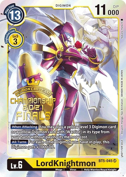 Image for LordKnightmon (2021 Championship Finals Event Pack Alt-Art Gold Stamp Set) - Digimon Card Game