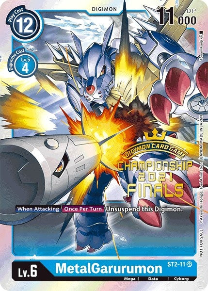 Image for MetalGarurumon (2021 Championship Finals Event Pack Alt-Art Gold Stamp Set) - Digimon Card Game