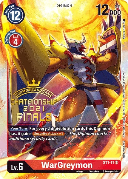 Image for WarGreymon (2021 Championship Finals Event Pack Alt-Art Gold Stamp Set) - Digimon Card Game
