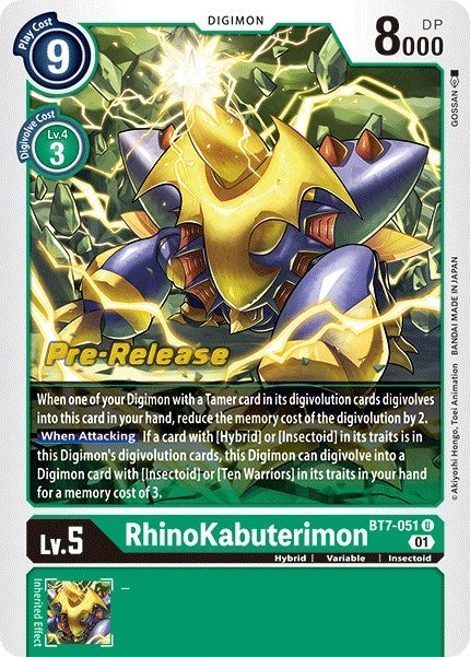 Image for Rhinokabuterimon - Digimon Card Game