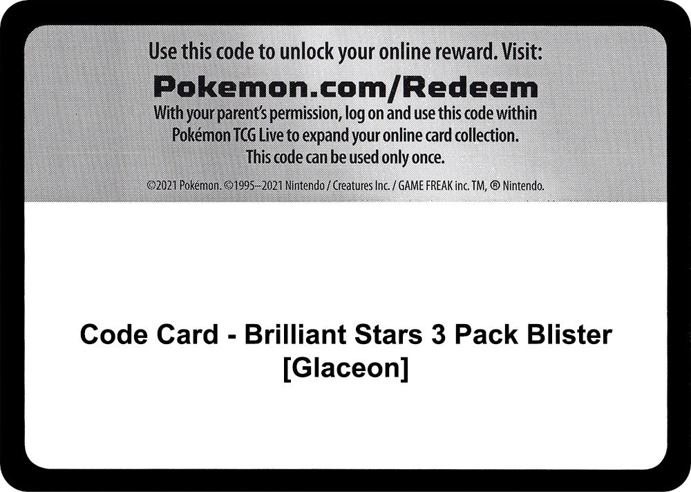 Image for Code Card - Brilliant Stars 3 Pack Blister [Glaceon] - Pokemon