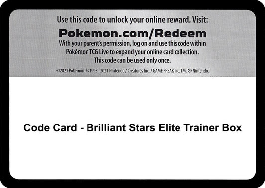 Image for Code Card - Brilliant Stars Elite Trainer Box - Pokemon