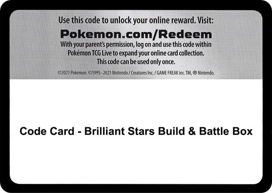 Image for Code Card - Brilliant Stars Build & Battle Box - Pokemon