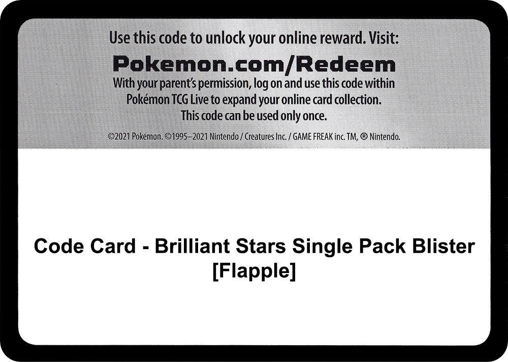 Image for Code Card - Brilliant Stars Single Pack Blister [Flapple] - Pokemon