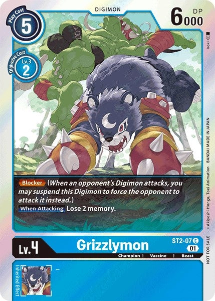 Image for Grizzlymon - ST2-07 (Official Tournament Pack Vol.4) - Digimon Card Game