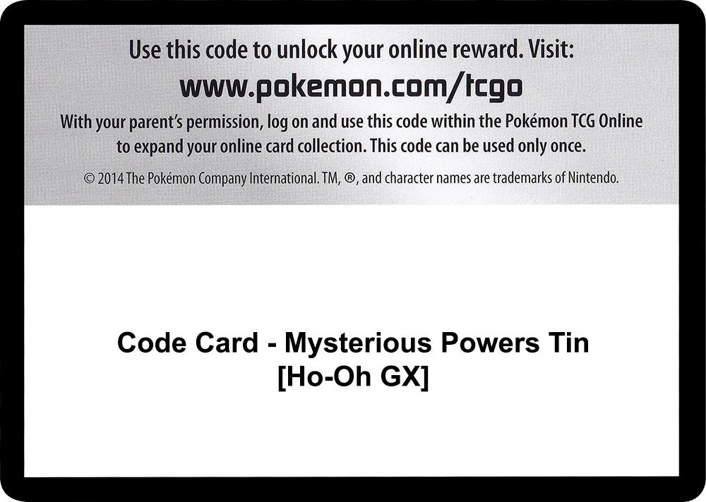 Image for Code Card - Mysterious Powers Tin [Ho-Oh GX] - Pokemon
