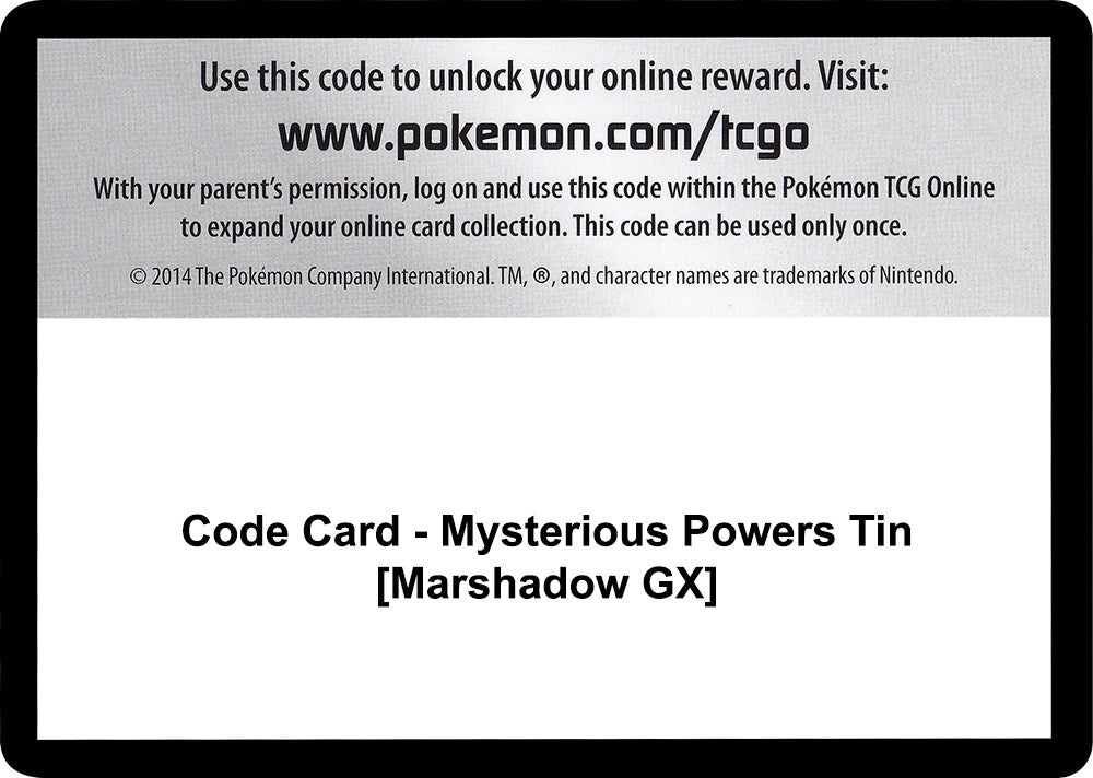 Image for Code Card - Mysterious Powers Tin [Marshadow GX] - Pokemon