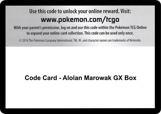 Image for Code Card - Alolan Marowak GX Box - Pokemon