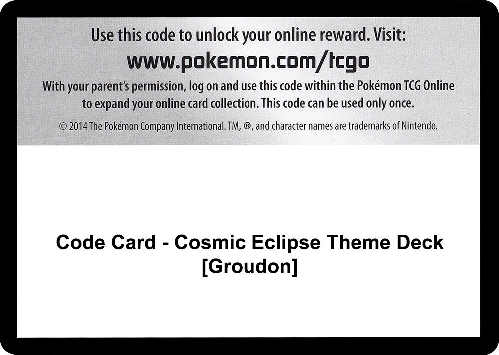 Image for Code Card - Cosmic Eclipse Theme Deck [Groudon] - Pokemon